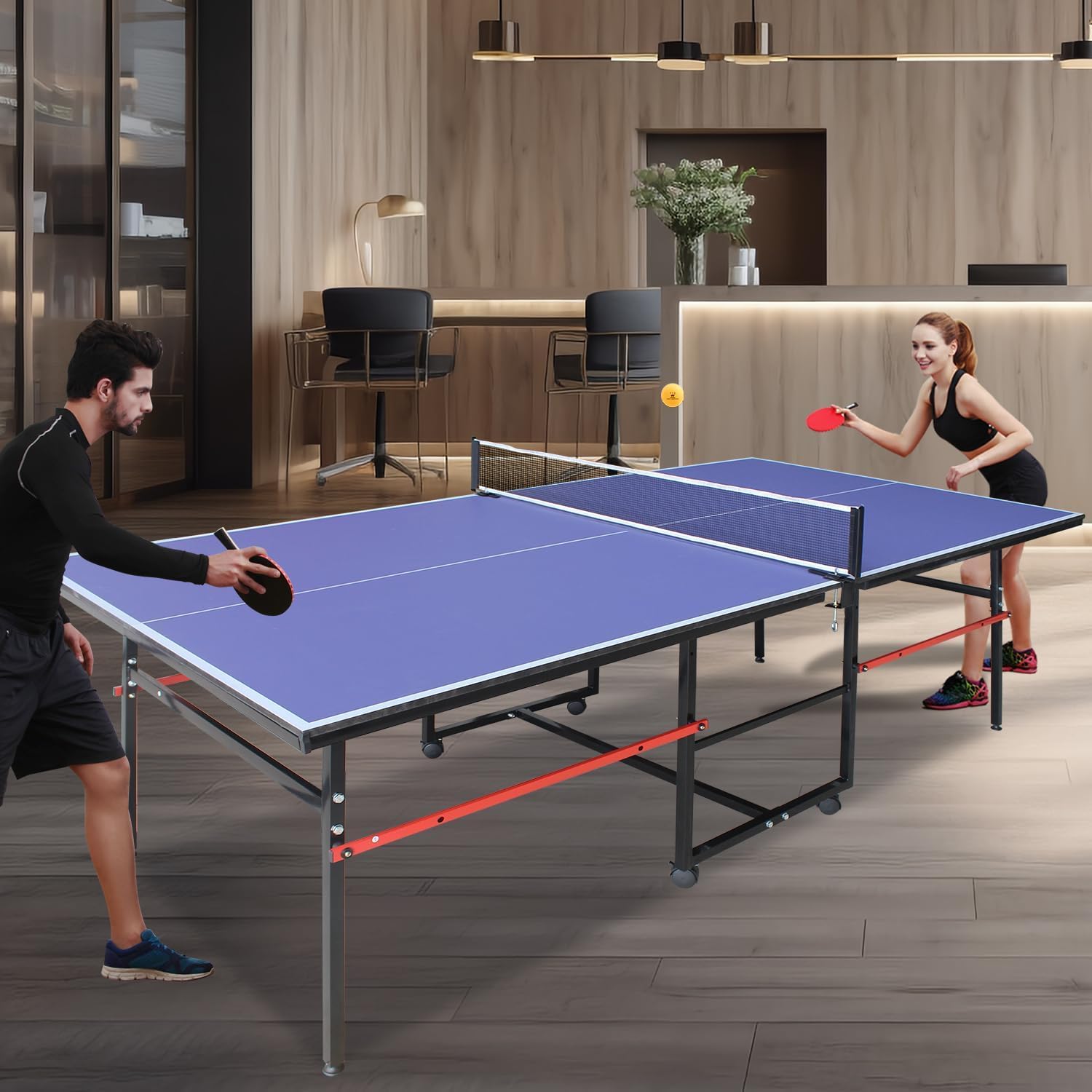 8 ft Portable Ping Pong Table， - đánh giá và giá Table Tennis Olympics
